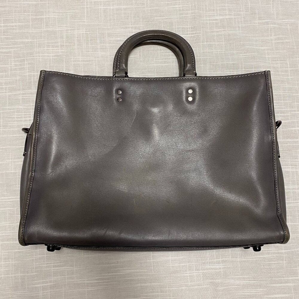 Coach Gray Rogue Leather Briefcase Men's